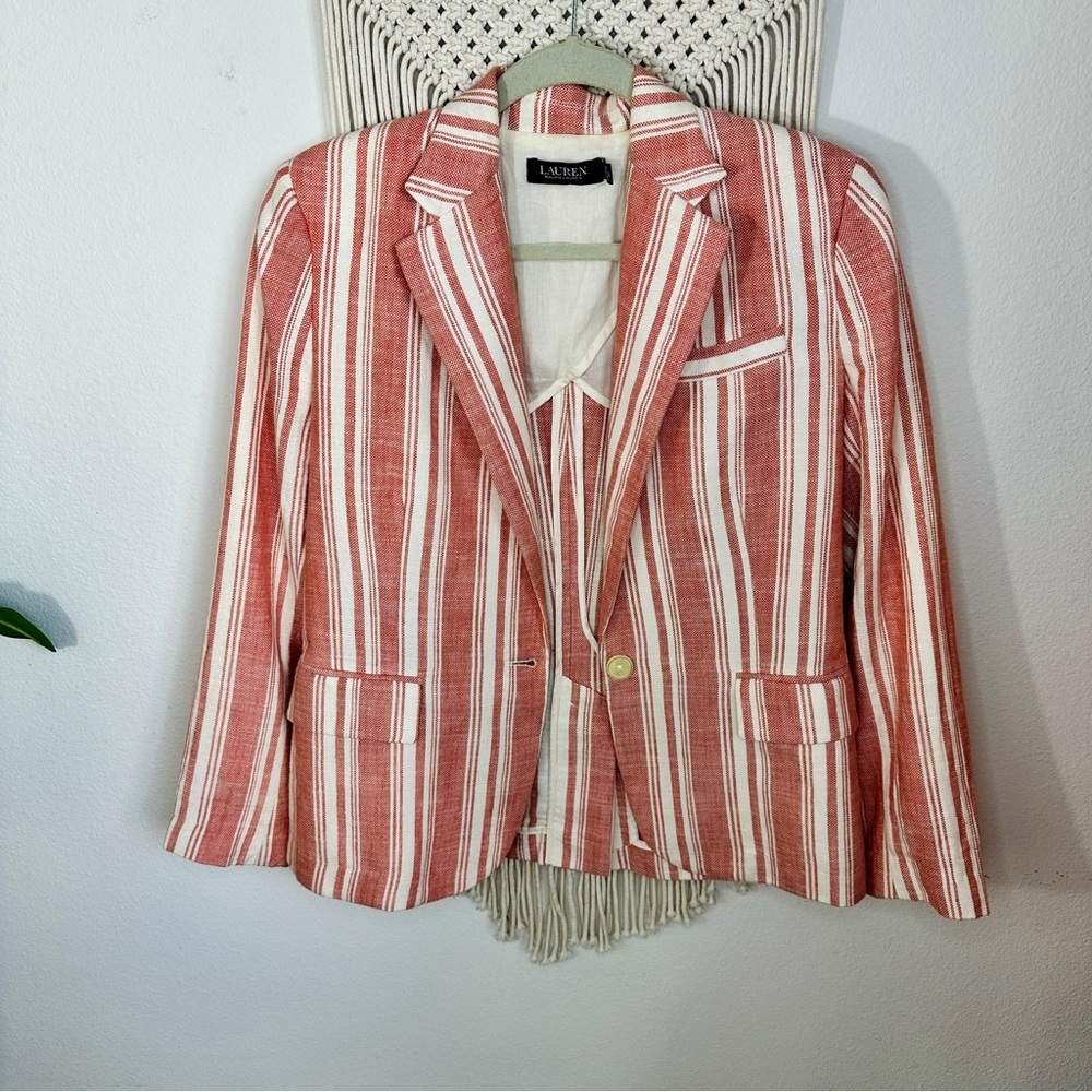 Ralph Lauren Striped Linen Blazer